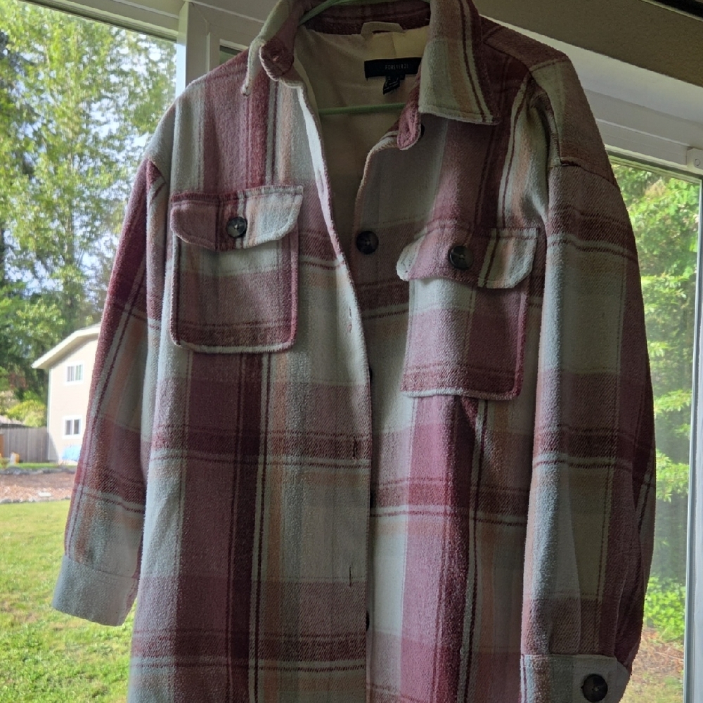 Plaid Women's Jacket by Urban Republic - Pink and White